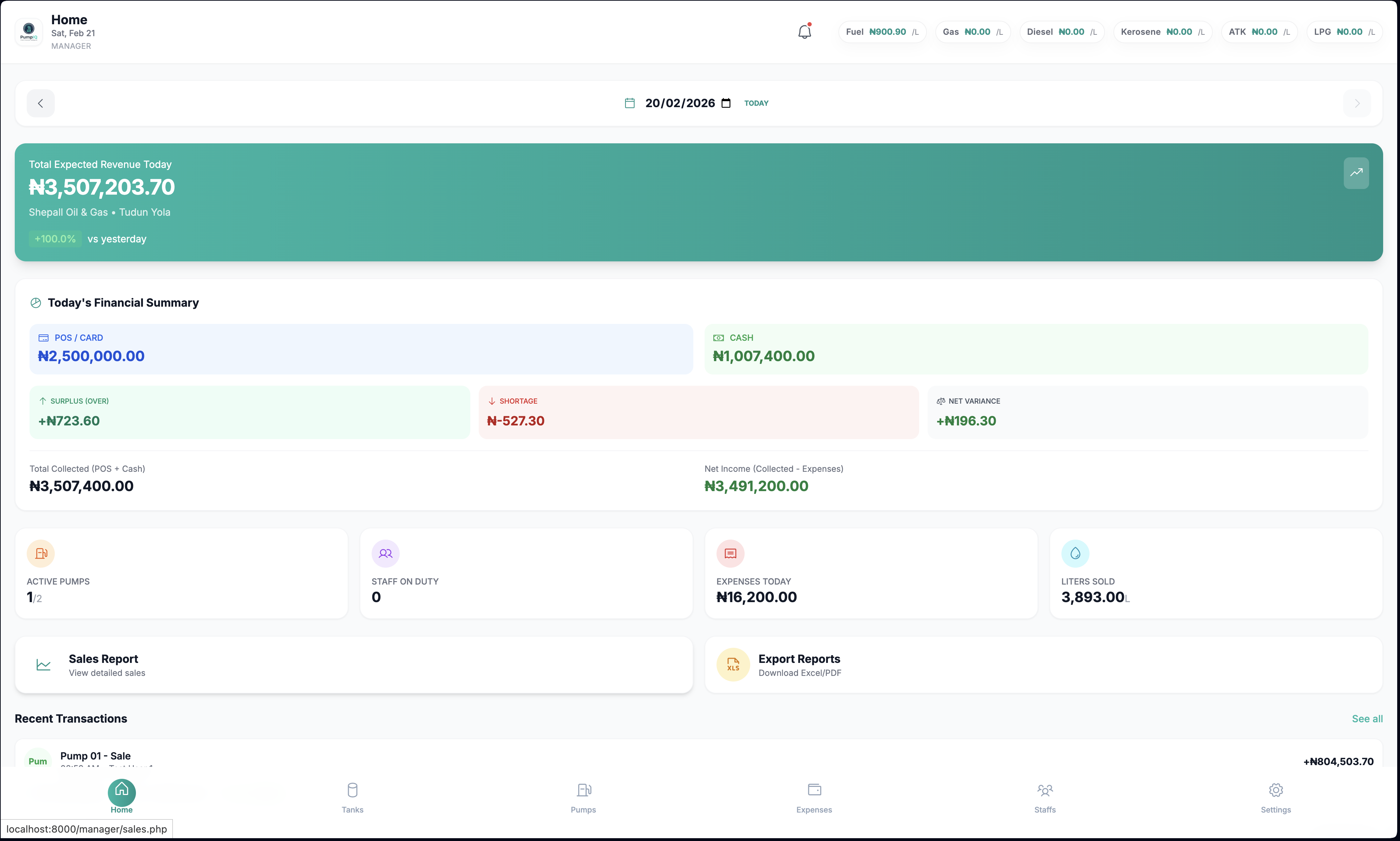 Interactive dashboard preview